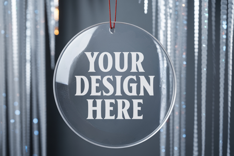 Acrylic Christmas Ornament Mockups , acrylic blank mockup