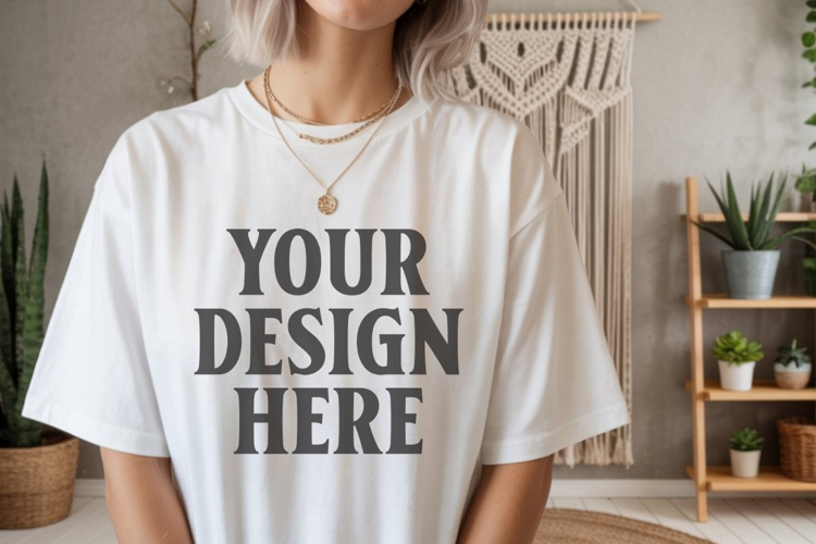White Tshirt Mockup Image 4