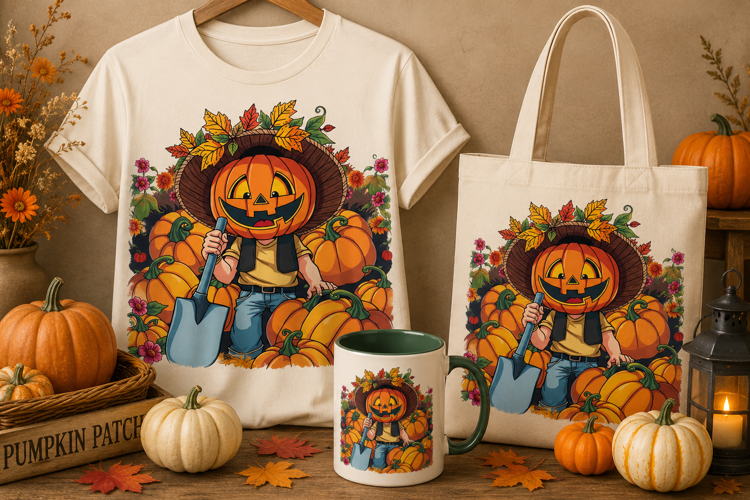 Halloween Pumpkin Gardener PNG | Jack O Lantern Fall Clipart