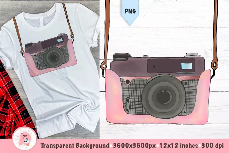 Photo Camera Sublimation Design PNG