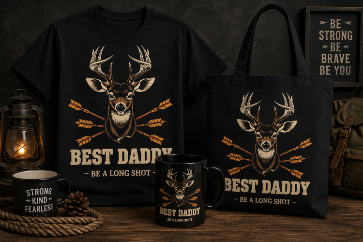 Best Daddy Be a Long Shot Hunting PNG | Dad Shirt Design