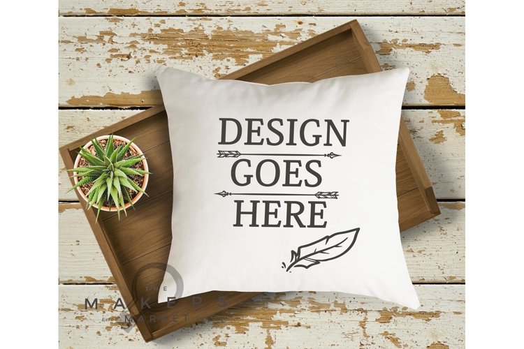 Pillow Mockup/ Styled Pillow Photo/ Pillow Design/ Product M example image 1