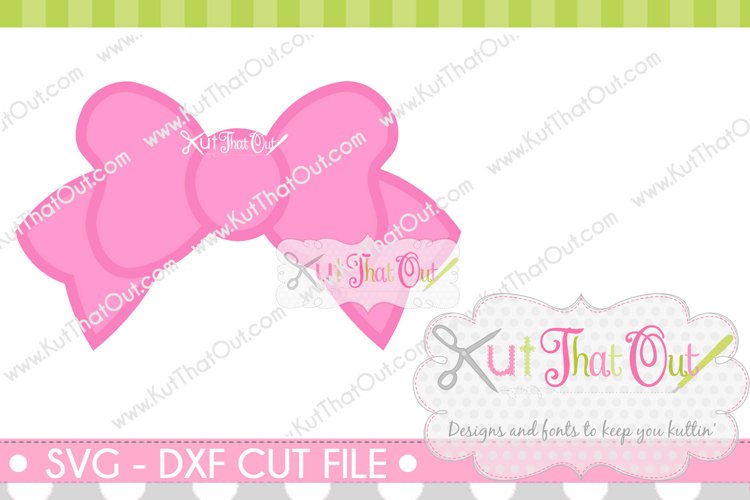 Bow Monogram Font Frame SVG & DXF Cut File example image 1