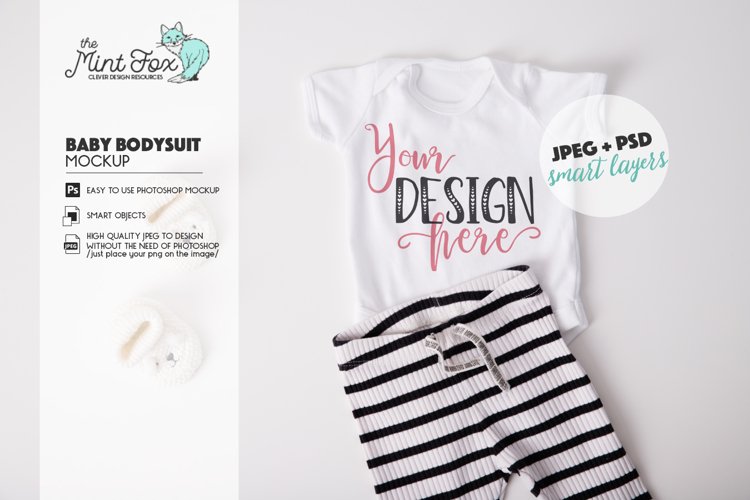 Baby Bodysuit Mockup | Kids New Born Mock Up