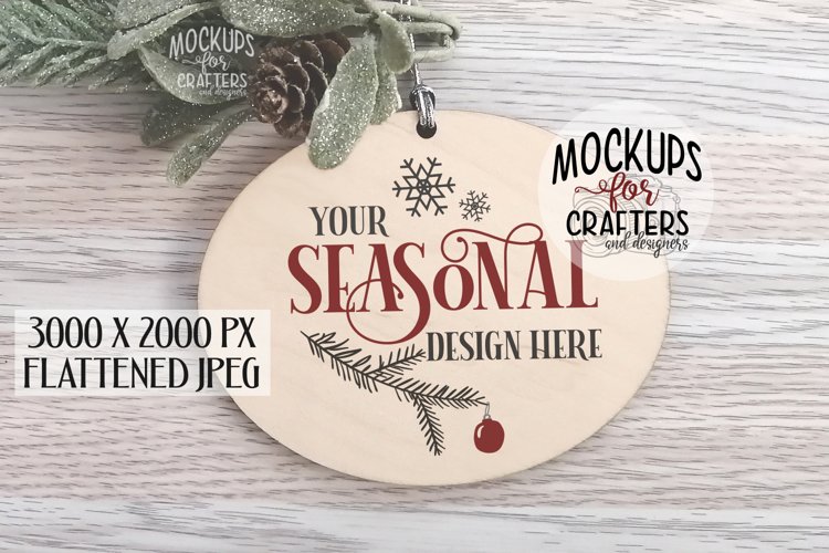 Oval wood Ornament/Tag, Mock-Up example image 1