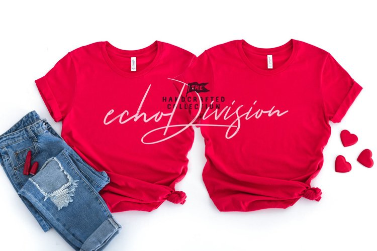 Valentine Shirt Mockup - BC 3001 - Red example image 1