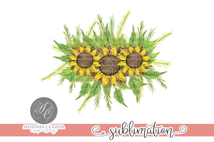 Animal Print Sunflower Trio|Sublimation PNG example image 1