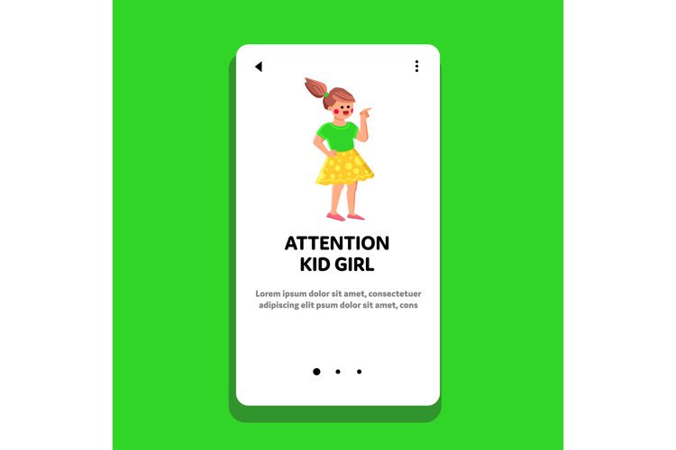attention kid girl vector example image 1