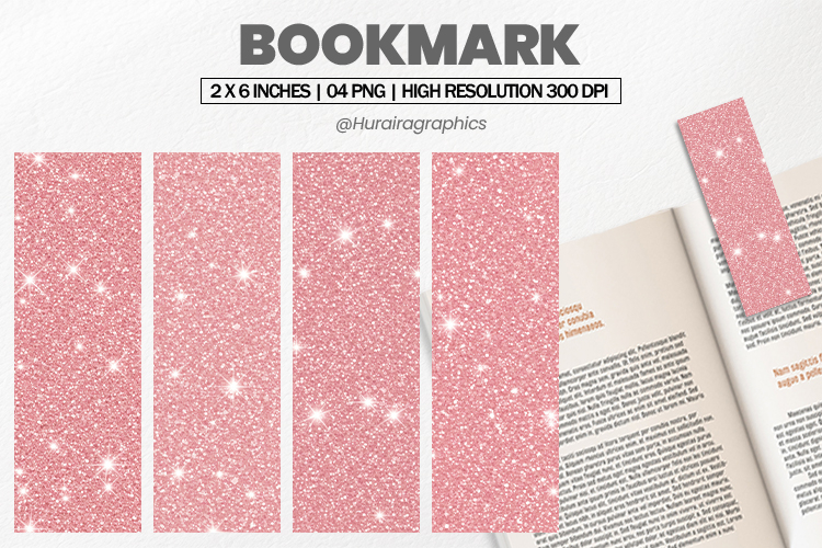 Pink Sparkle Bookmark PNG, Bookmark Sublimation