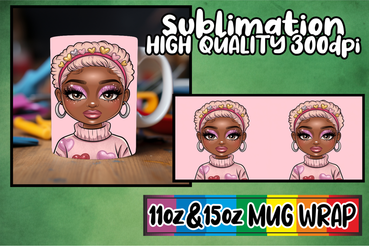 Uplifting spirits sublimation print wrap, Afro Girl