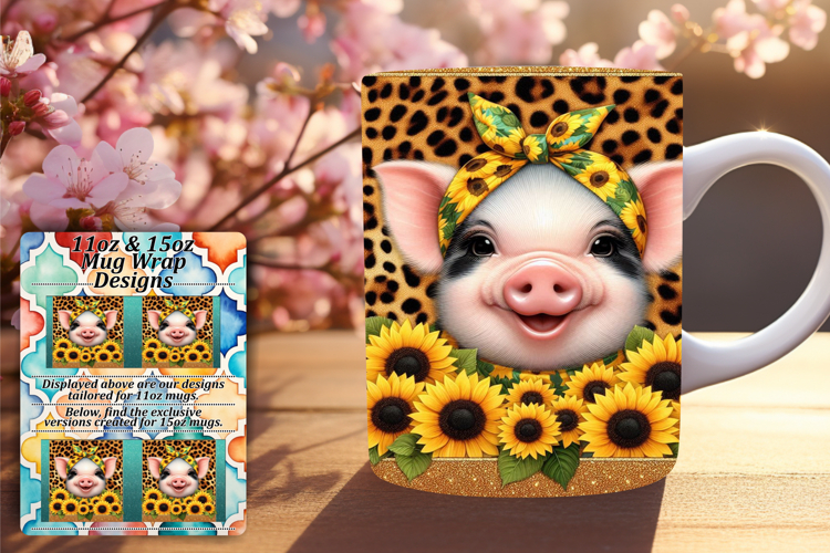 Joyful 15oz Mug Wrap Png Artwork , Cute Animals