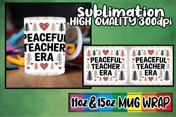 Happy days 11oz 15oz mug wrap, Teacher
