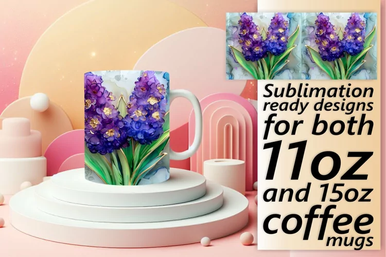 Sparkling Floral Fantasy Mug Wrap: Sublimation - 11oz/15oz