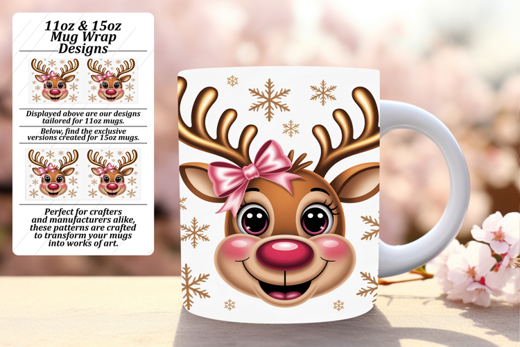 Whimsical 15oz Mug Wrap Png Artwork , Cute Christmas