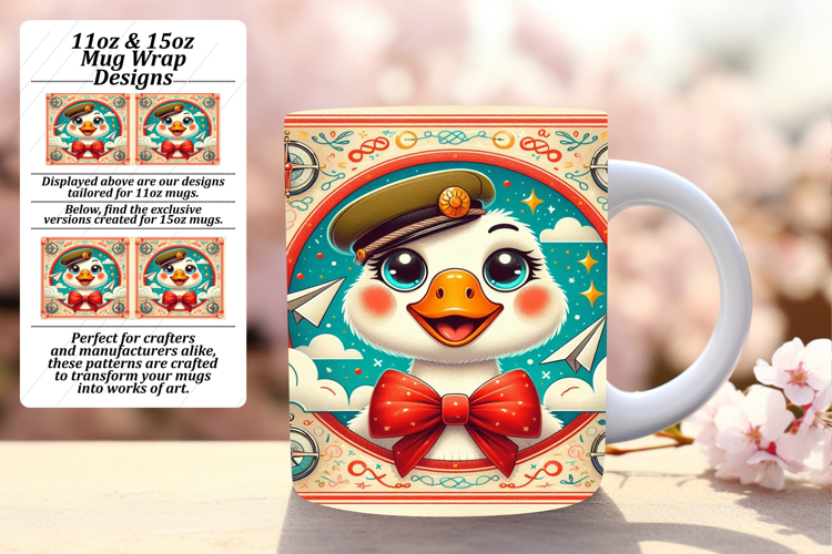 GLAMOROUS 15oz Mug Wrap PNG Design , Goose