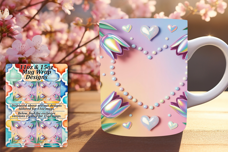 Flawless 11oz Mug Wrap Png Artwork , Flowers