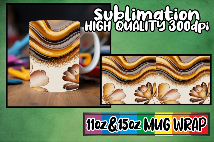 Joyful vibes sublimation mug wrap, Pattern
