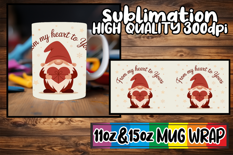 Sweet memories 11oz 15oz sublimation wrap, Holiday Gnome