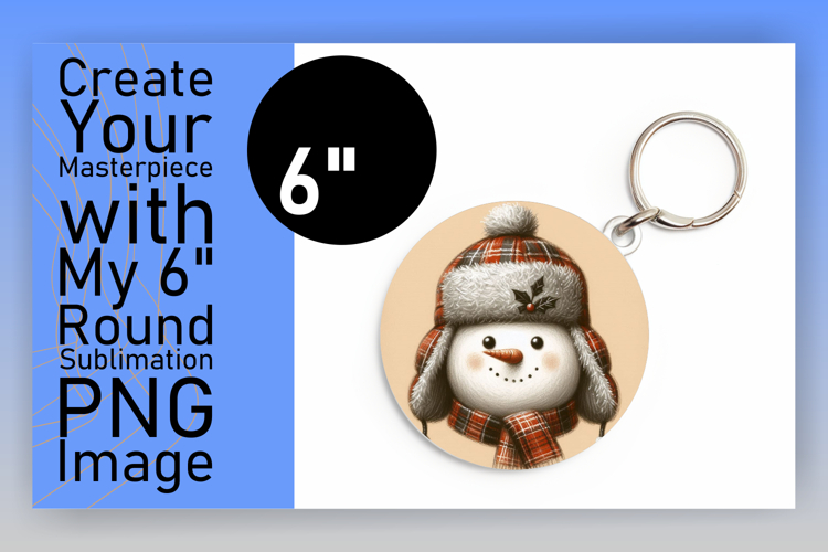 Cute Circle Design for Coasters , Snowman