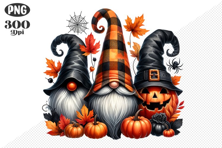 Halloween Gnomes Sublimation - Clipart PNG Design