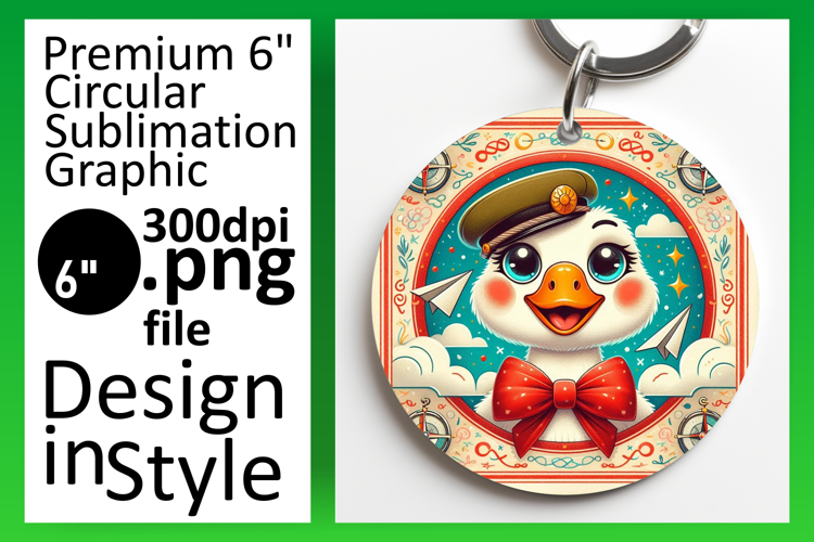 Trendy Circle PNG Car Coaster Design , Goose