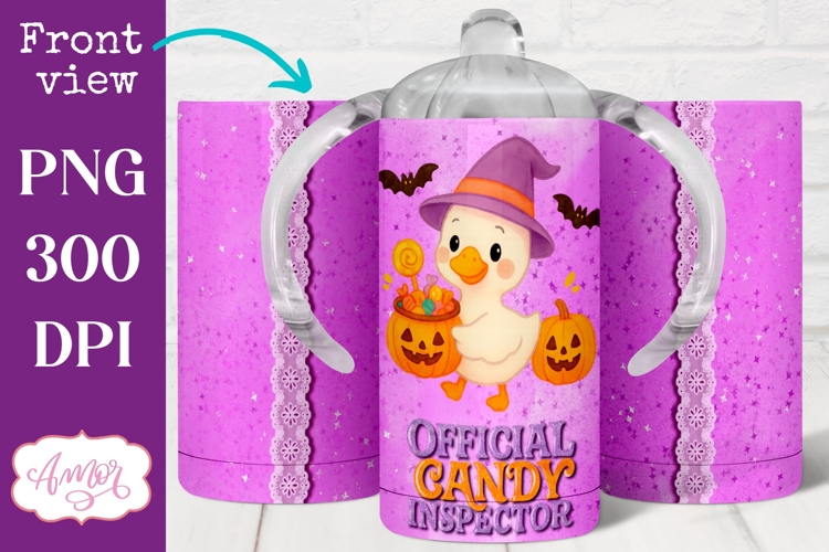Candy inspector sippy cup sublimation, Halloween sippy cup