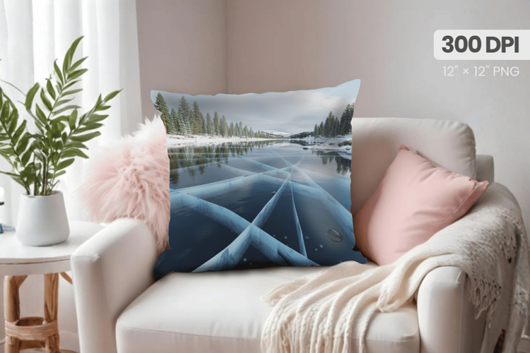 Winter Christmas Wonderland PNG Pillow, Winter Pillow Design
