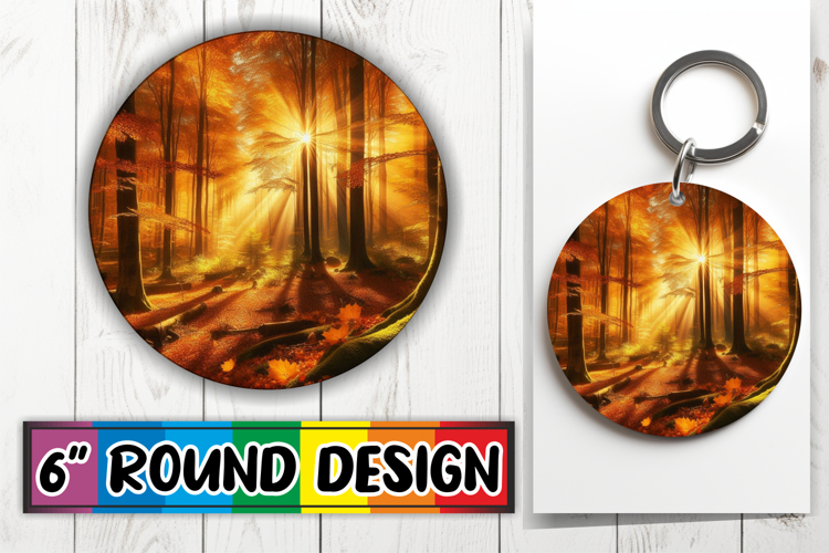 Bright Ornaments Round Sublimation PNG, Autumn