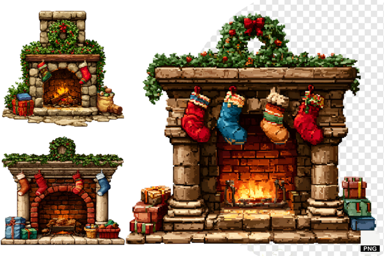 Pixel Art Christmas Clipart