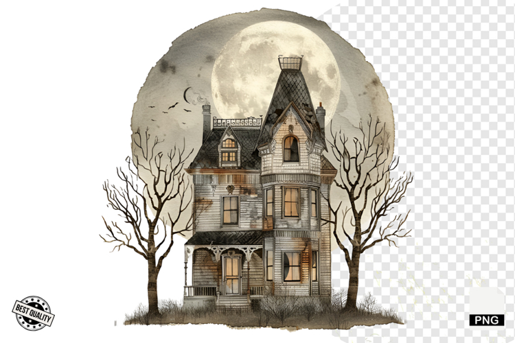 Watercolor Gothic Halloween Clipart