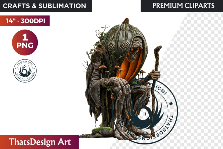 Fantasy Autumn Guardian - Epic Fall Character Clipart PNG