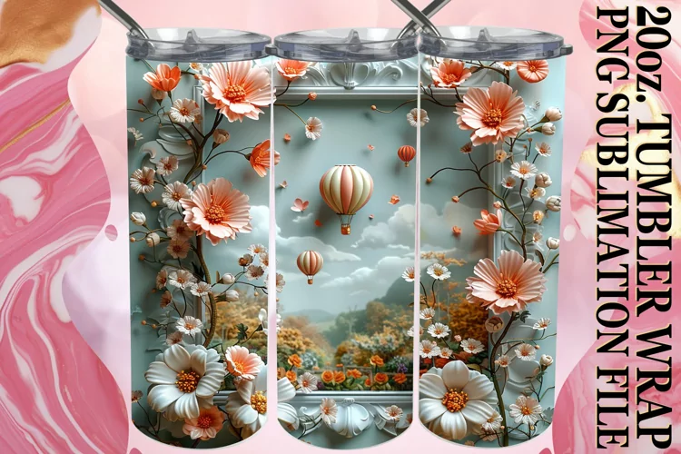 Flower Panorama Tumbler Wrap 20oz