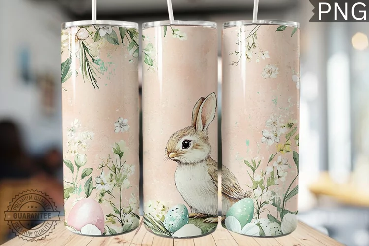 Spring Easter Tumbler Wrap - High Quality 300 Dpi