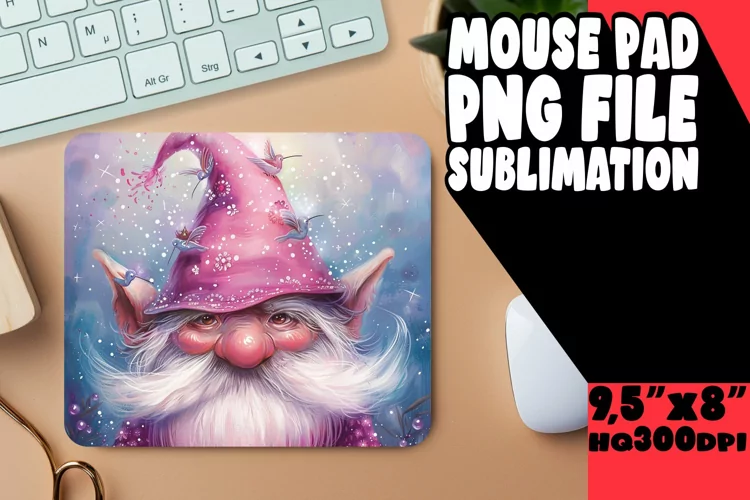Dreamy Delights: Watercolor Gnome Mouse Pad Design