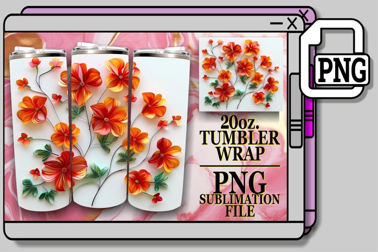 Vibrant Springtime Flower 3D Tumbler Sublimation