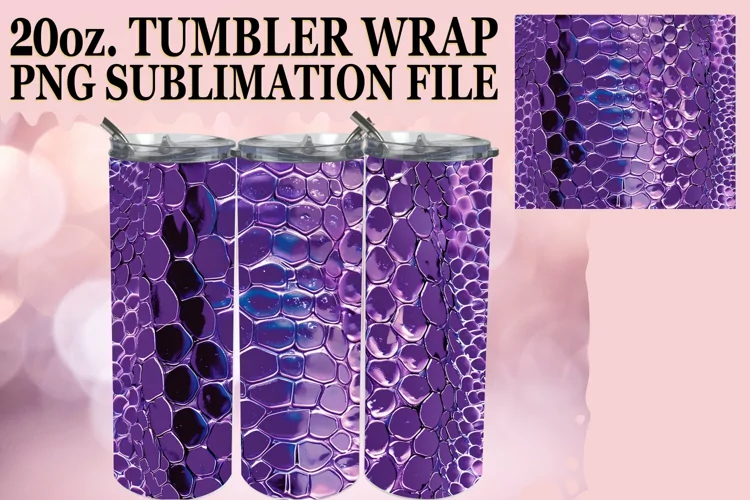 3D Effect Pattern Tumbler Wrap PNG
