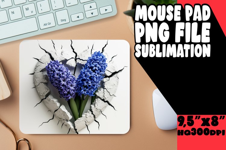Vibrant Blossom Sublimation Mousepad Design