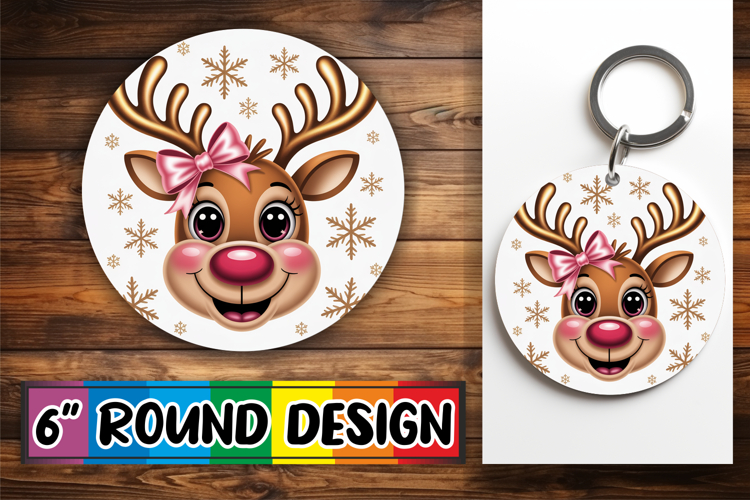 Heartfelt Circle Car Coasters, Cute Christmas