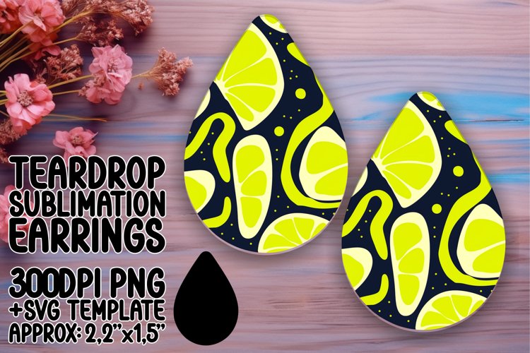 Neon Fusion Teardrop Earring Sublimation Design