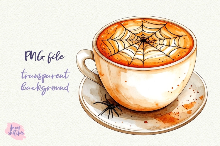Pumpkin Spice Latte PNG Halloween Ghost Cafe Clipart