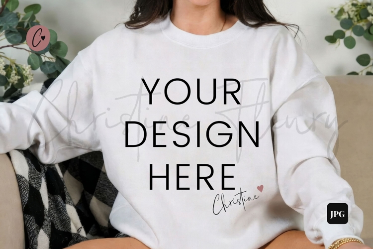 White Sweatshirt Model Mockup