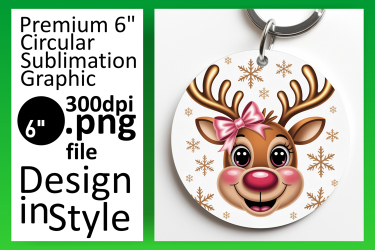 Lovely Round Design for Sublimation , Cute Christmas