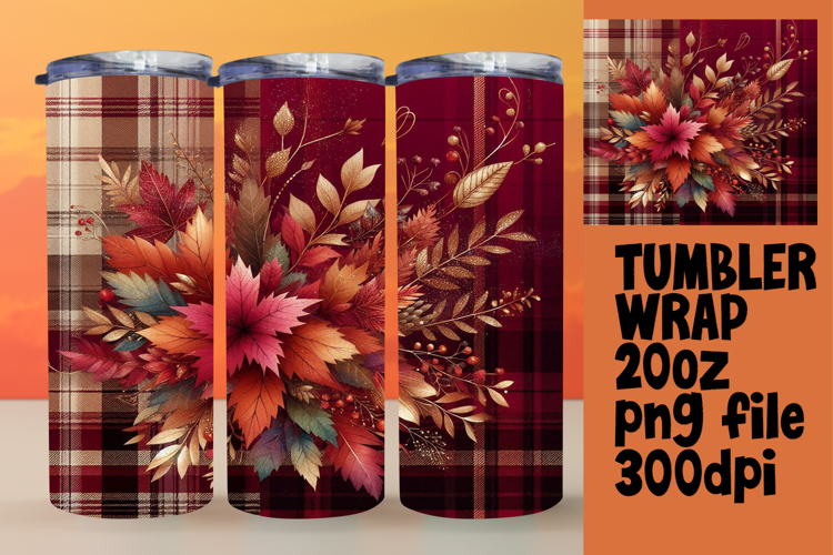 Personalized 20oz Tumbler Gift , Autumn Flower