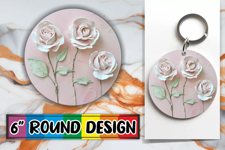 Elegant Bloom Radiance: 3D Circle Design Sublimation