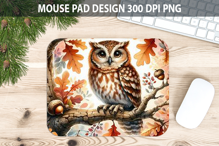 Owl Mouse pad Sublimation - Thanksgiving Animal PNG Design