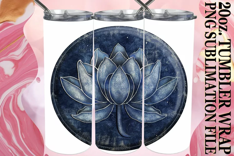 Denim Flower Tumbler Design Spring 20oz