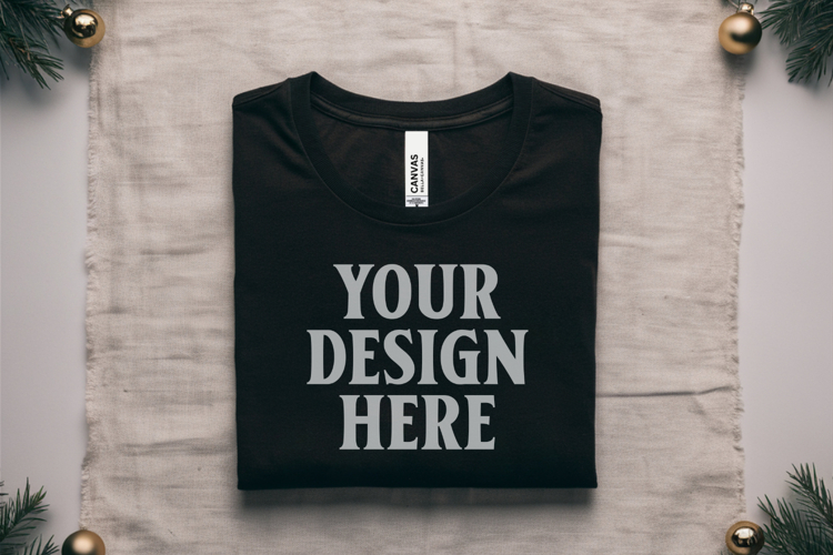 Black Tshirt Mockup Image 9