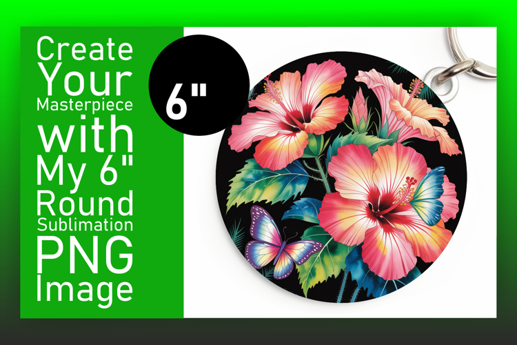 Cute Flamingo with Flowers Round Design PNG
