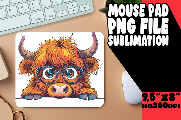 Farm Animal Mouse Pad Peekaboo Cow Design