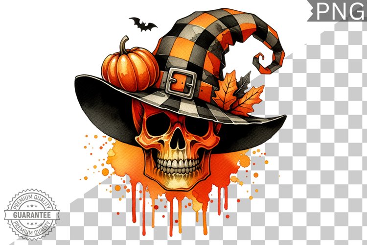 Halloween Skull Sublimation - Clipart PNG Design